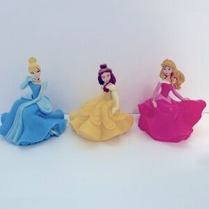 3” Disney Princess Cake Toppers Cinderella, Belle & Sleeping Beauty